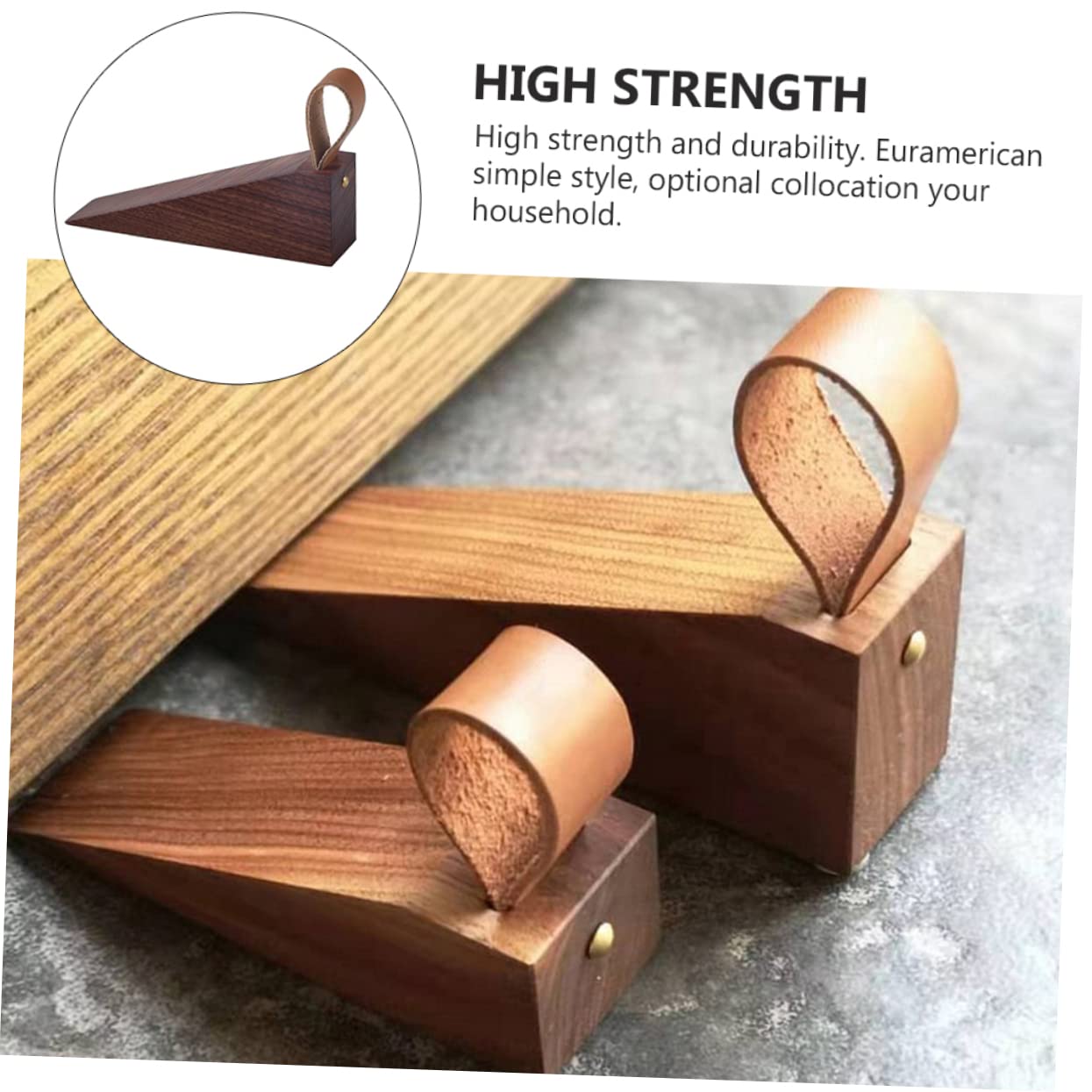 Wooden Door Stop Wedge Beech Wood Door Stopper Jammer For Home, Office...