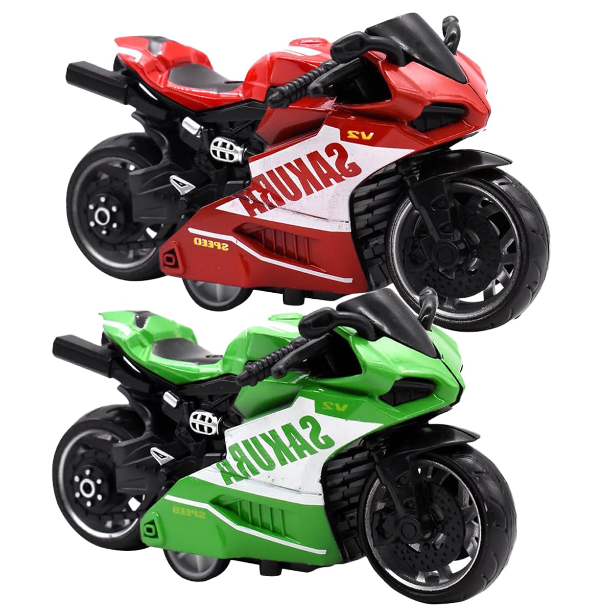 LGWJHCY 2PCS High Simulation Motorcycle Model, Perfect for Children Over 3 Years Old