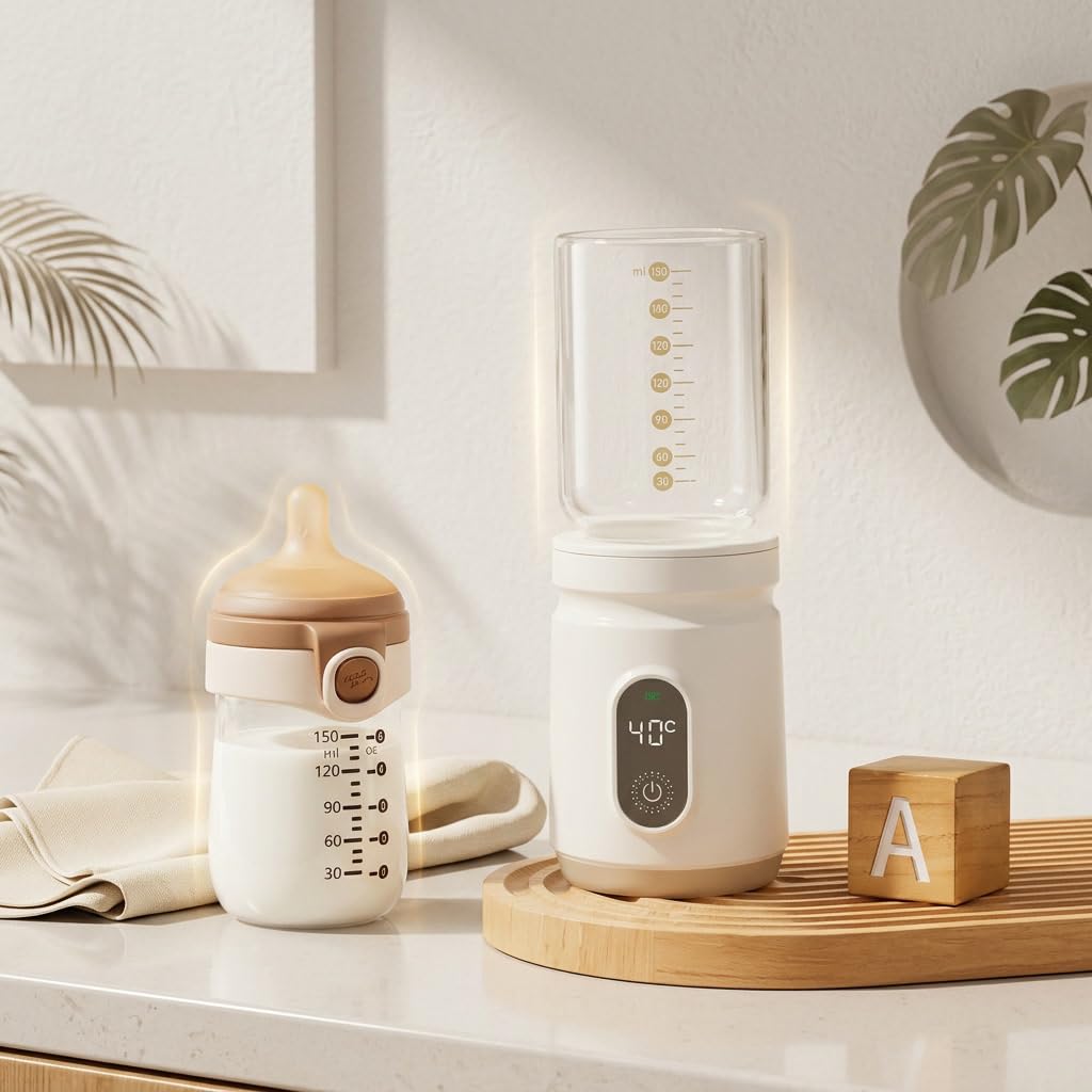 VEO - The First Portable Battery-operated Bottle Warmer Scaldabiberon Portatile Ricaricabile 70 Gradi con Funzionamento a un Solo Pulsante per Neonati e Famiglie Attive