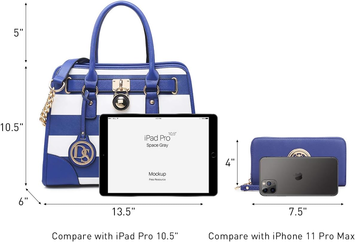 Dasein Women Handbags Top Handle Satchel Purse Shoulder Bag Hobo Bag Work Bag Set 2pcs - Image 6