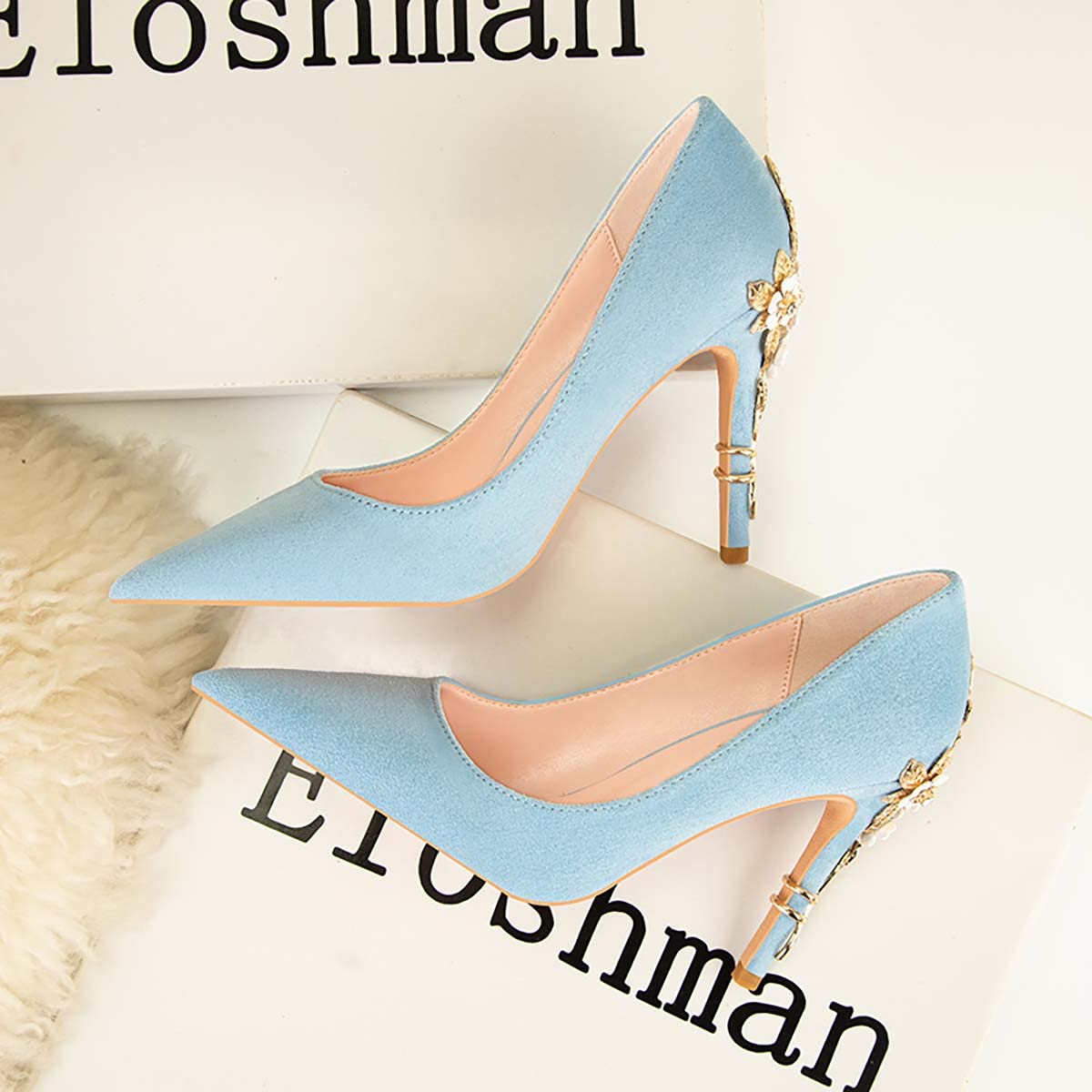 JOEupin Zapatos de tacón alto para mujer, zapatos de tacón alto, puntiagudos, con punta cerrada, zapatos de vestir clásicos