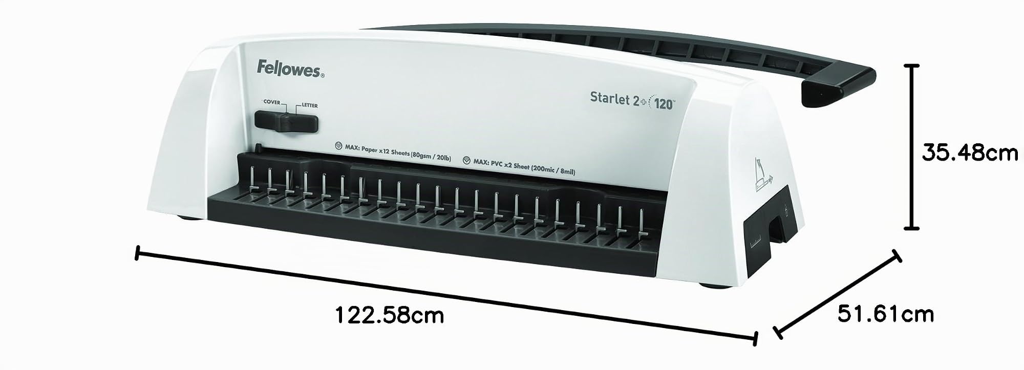 Fellowes Pulsar+ Bindemaschine A4 – 20 Blatt Stanz-, 300 Blatt Bindekapazität – manuell, mit Aufbewahrungsfach & 10 Klarsichtdeckeln – für Zuhause & kleines Büro