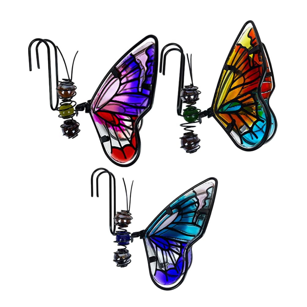 Décorations suspendues fer pour pots de fleurs : lot de 3 ornements colorés pour votre balcon