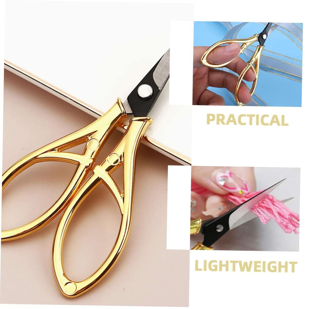 NUOBESTY 5pièces Ciseaux De Vintage Ciseaux à Tissu Multifonctionnels Pour Couture Et Design Rétro Outil Pour Découpe De Fils Et