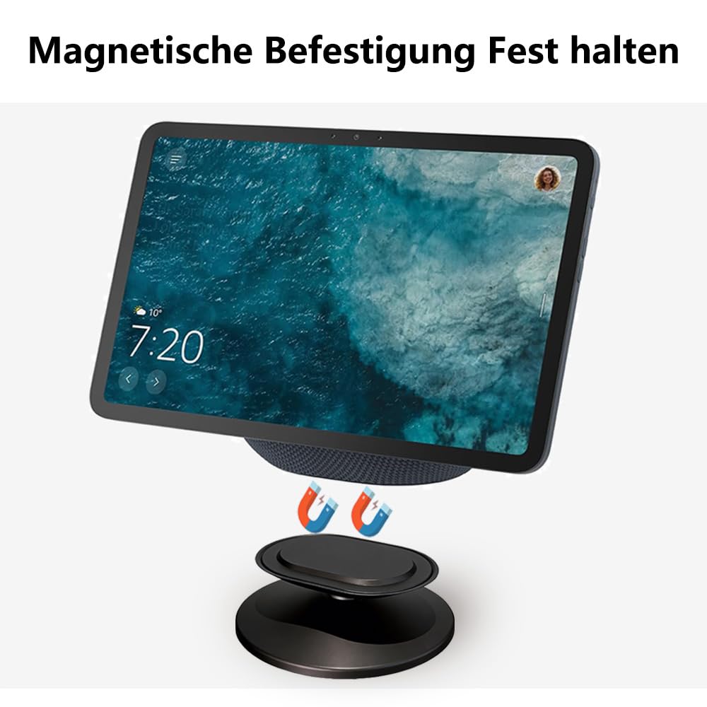 Verstellbarer Ständer für Amazon Echo Show 8 (4. Gen) & 11, Magnetischer Schreibtischhalter für Smart Display, 360-Grad-Neigung und rutschfeste Basis, Schwarz