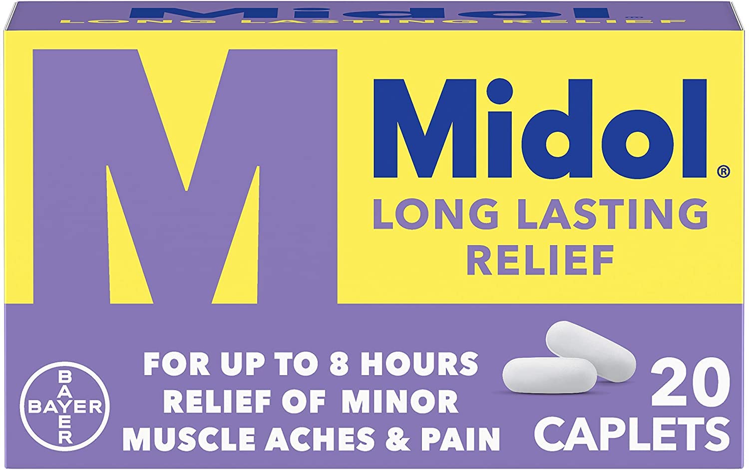 Long Lasting Relief - 20 Caplets, Pack of 6