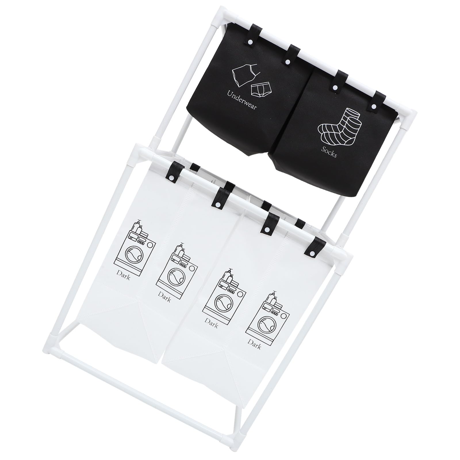 Panier à linge amovible Zerodeko grande capacité en plastique et coton