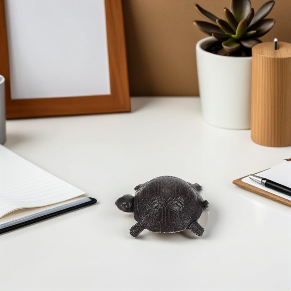Boîte de Rangement en Fer pour Bijoux et Clés de Tortue Rustique, Base Lourde Sécurisée, pour Intérieur et Décoration de Jardin