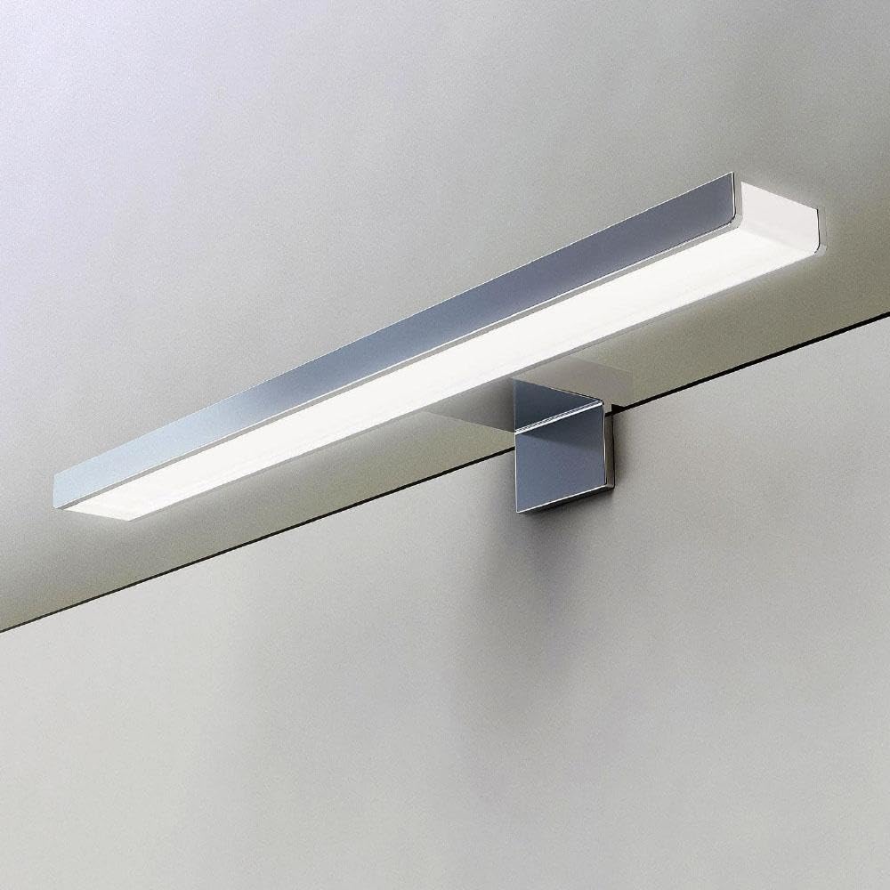 Kibath G Aplique led de 45cm para iluminación del baño. Máxima luminosidad con Sus 60 Leds Que Dan 12w y 1115 lúmenes, 12 W, Cromo Brillo, 45