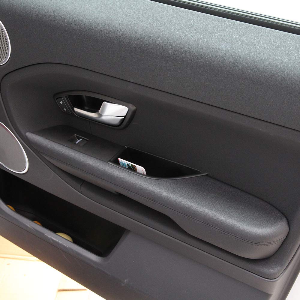 LLKUANG Car Door Storage Boxes for Landrover Range Rover Evoque 2009-2015 Glove and Phone Tray Box (Black, Rear Door)