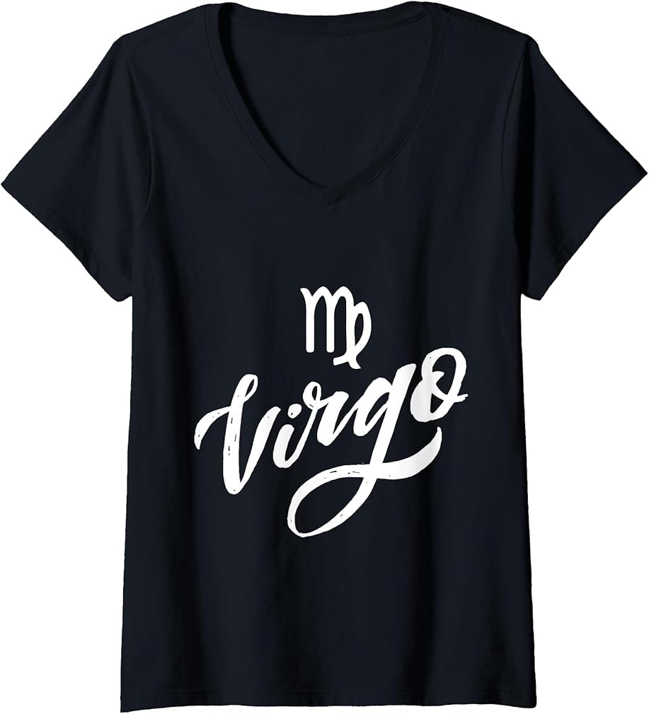 Womens Virgo Zodiac V-Neck T-Shirt