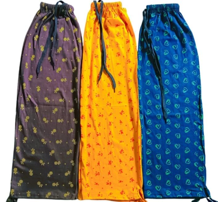 Casual Printed Capri Cotton NIght PAnts for Women, Multicolour, Pack of 3 (Prints and Colors may Vary)-image-34