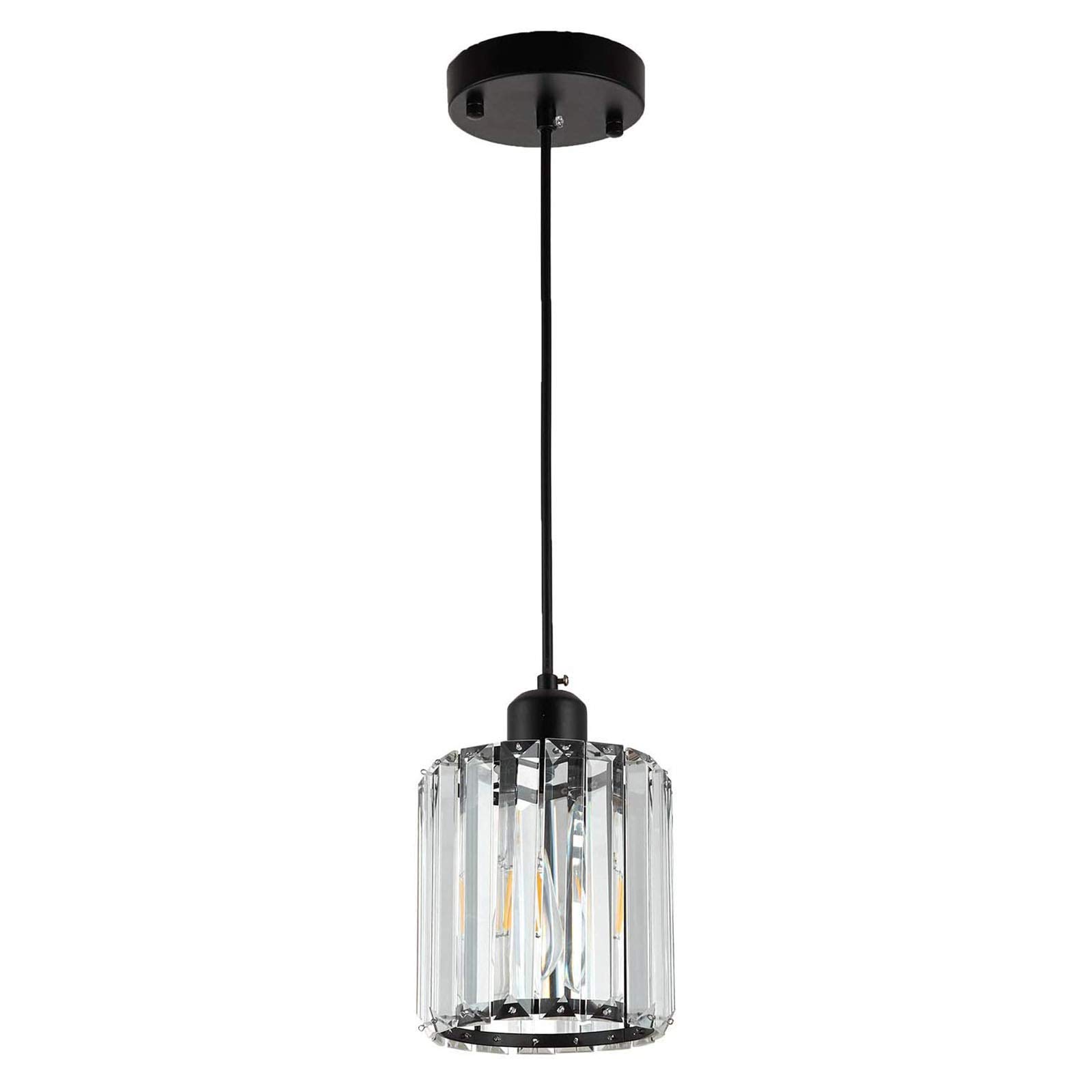 Lámpara colgante de techo de Cristal para Isla de cocina, iluminación LED Ajustable para Bar, comedor, dormitorio, Moderna lámpara colgante de Cristal Min K9, 15 x 15 cm (6 x 6 pu