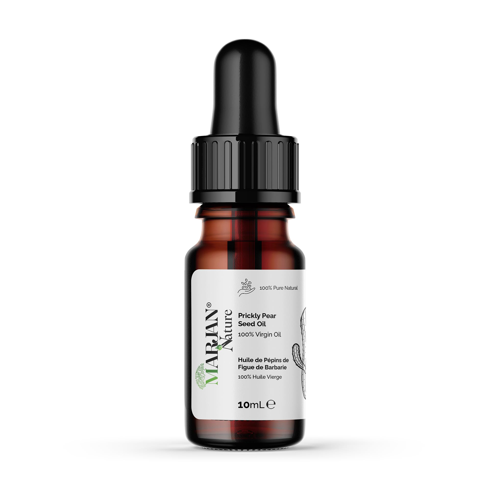 Prickly Pear Seed Oil 10ml | 100% Virgin & Natural | Cold Pressed | Anti-Aging | Skin | Skin Moisturizer | Revitalize Dry Skin | (Opuntia ficus-indica)