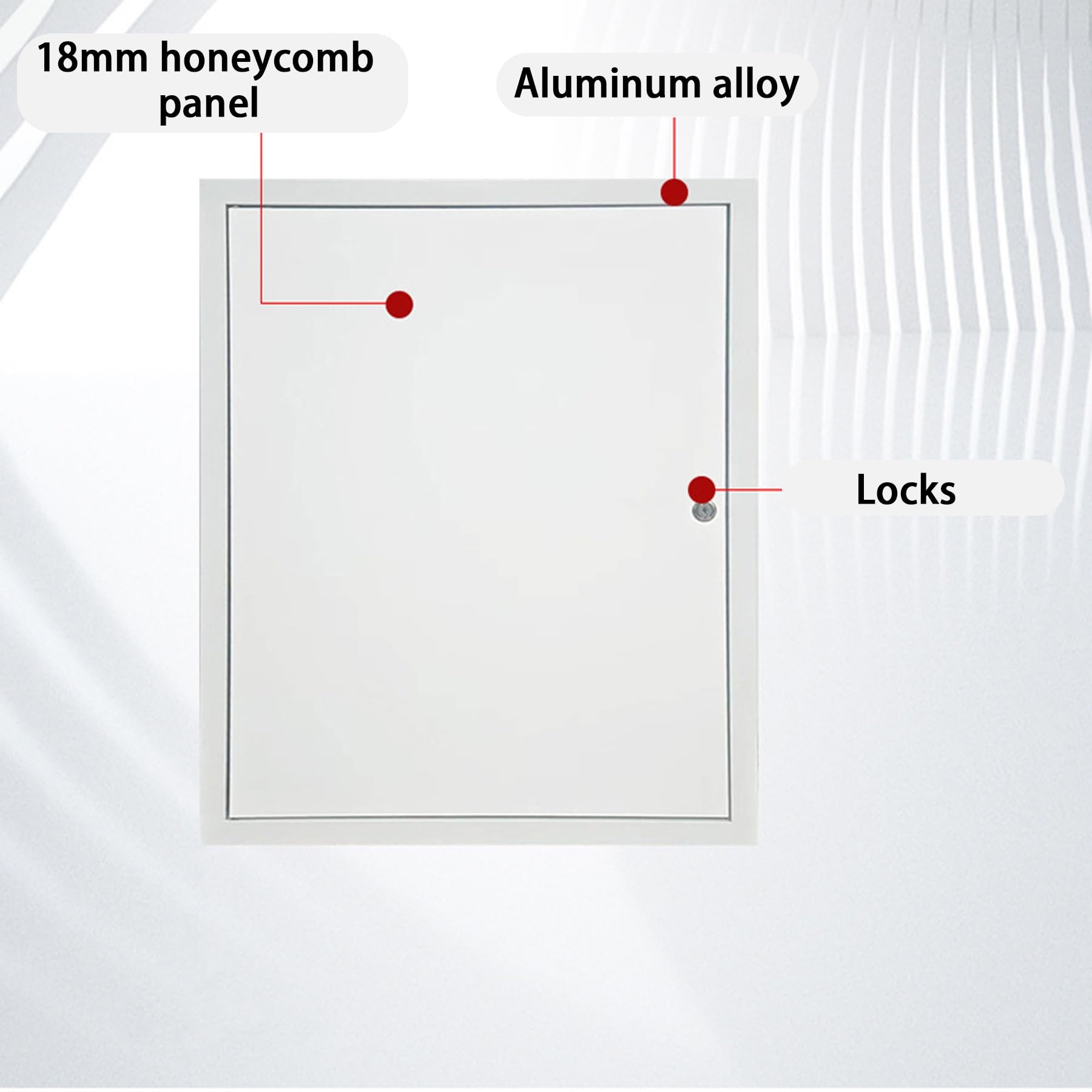 Placa de acceso de aleación de aluminio, placa de acceso para paneles de yeso, cerradura de metal blanco para puertas sanitarias, eléctricas, HVAC (51 x 127 cm)