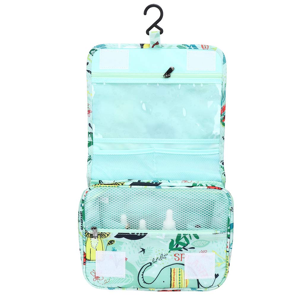 Cocoarm Borsa da Toilette Portatile Borsa per Cosmetici Impermeabile Poliestere e PVC con Gancio per Appendere Organizzatore Multistrato Maniglia Leggera per Viaggi Bagno Trucco 24 X 10 X 20 Cm