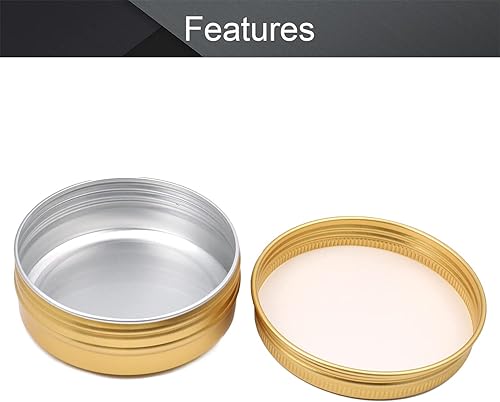 Vista 202 de Othmro Latas redondas de aluminio para tapas de metal, con tapa de rosca de 2.0 fl oz/2 onzas, 2.677 x 0.984 in (D* H) contenedores de aluminio