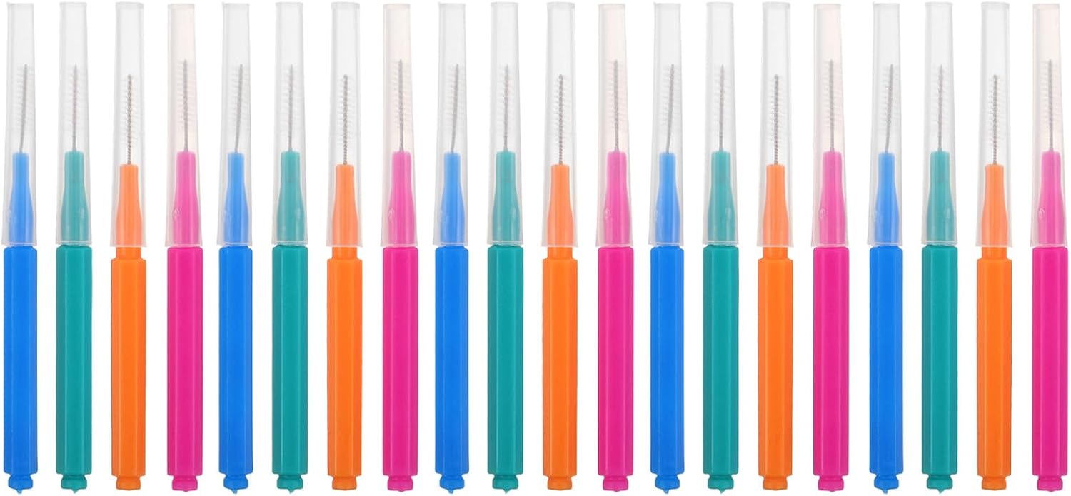 UKCOCO 80pcs Tooth Interdental Cleaners, Stainless Steel Wire Dental Gap Brush for Plaque Removal, Braces Brush, Braces Flossers for Teeth Tight Gaps Cleaning