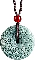 Hand-Carved Grade A Jadeite Peace Buckle Necklace for Women - Authentic Adjustable Jade Pendant Jewelry Gift