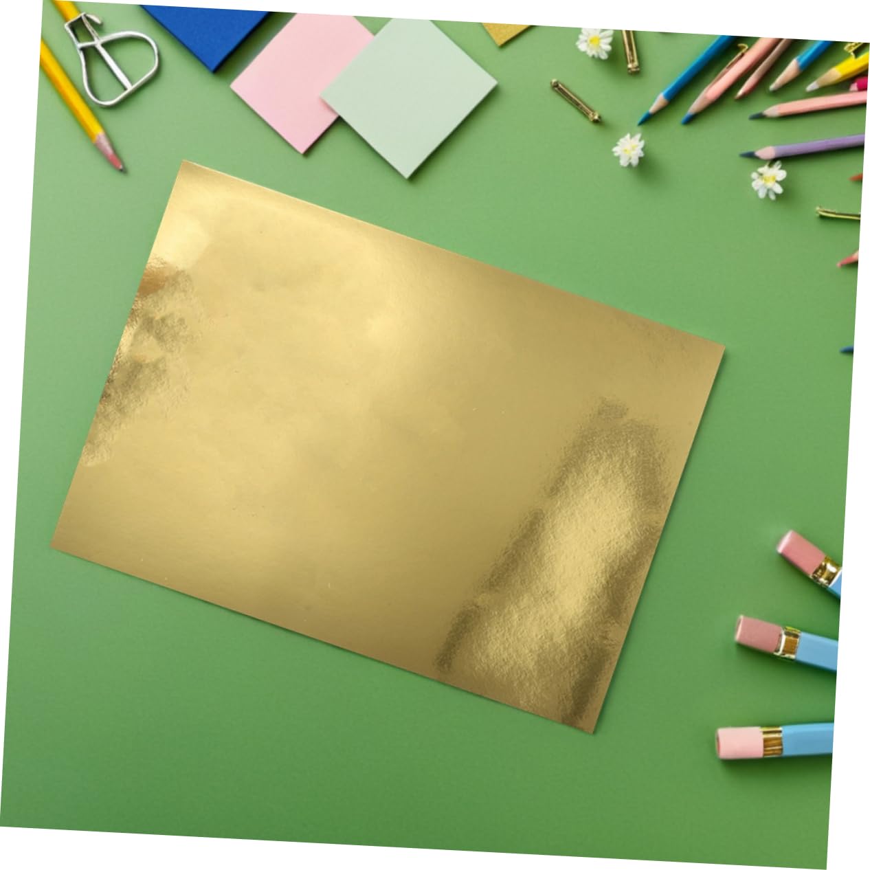 Homoyoyo 60pièces Papier Métallisé Pour Origami Scrapbooking Et Loisirs Créatifs Lot De Papiers Miroir Holographique Pour Bricolage