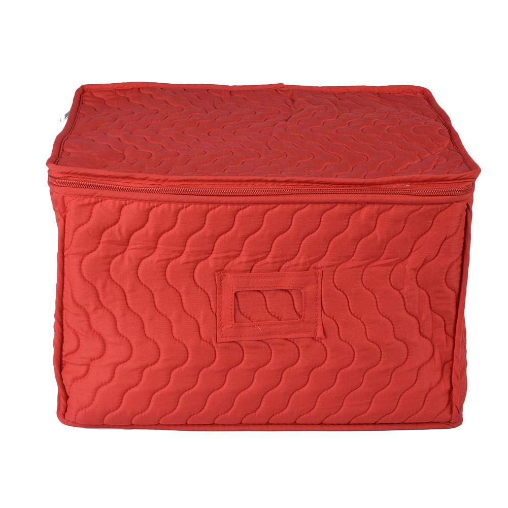 Stemware Storage Chest - Deluxe Quilted Case with Dividers - Service for 12 - Great for Protecting or Transporting Wine Glasses, Champagne Flutes, Goblets, and More