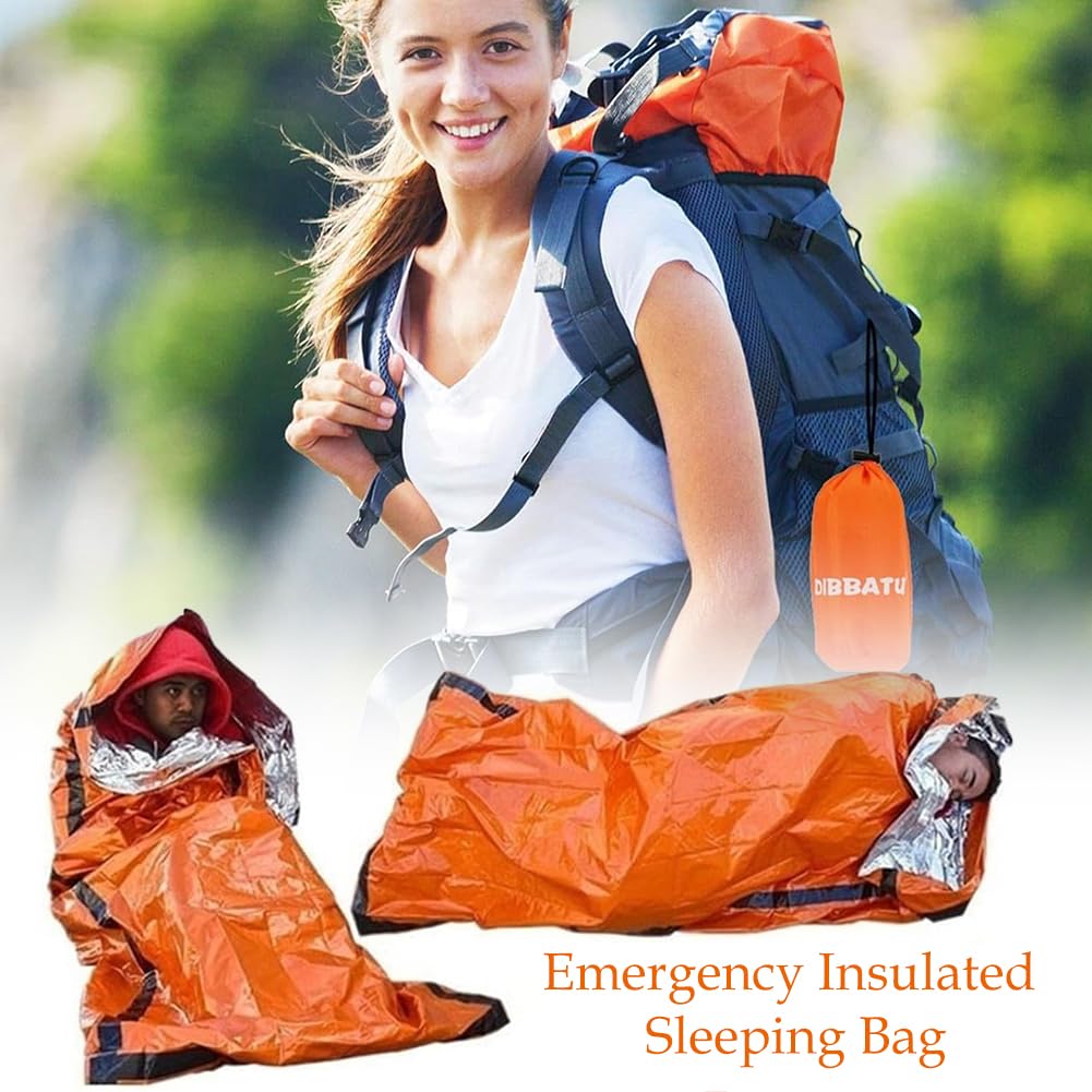 Sacco a Pelo d'Emergenza, 2pcs Sacchi a Pelo di Sopravvivenza, Sacco Pelo Termico Emergenza, Sacco da Bivacco Leggeri e Impermeabili, coperta di emergenza, per Outdoor Campeggio Trekking Viaggiare