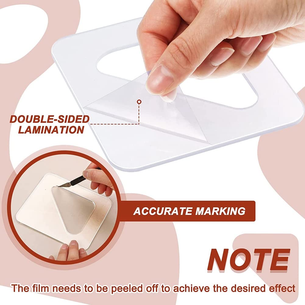 Haptufer 5 Pieces Woodworking Milling Stencils Acrylic Stencils Angled Curvy Tracing Stencils Guide Tools for Kitchen - Image 3