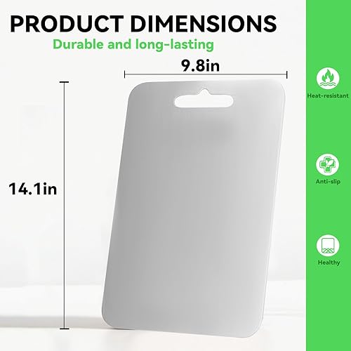 Miniatura 2 de Tabla de cortar de titanio  Tabla de cortar de titanio 100% puro para cocina, doble cara, apta para lavavajillas, ideal para cortar carne, verduras