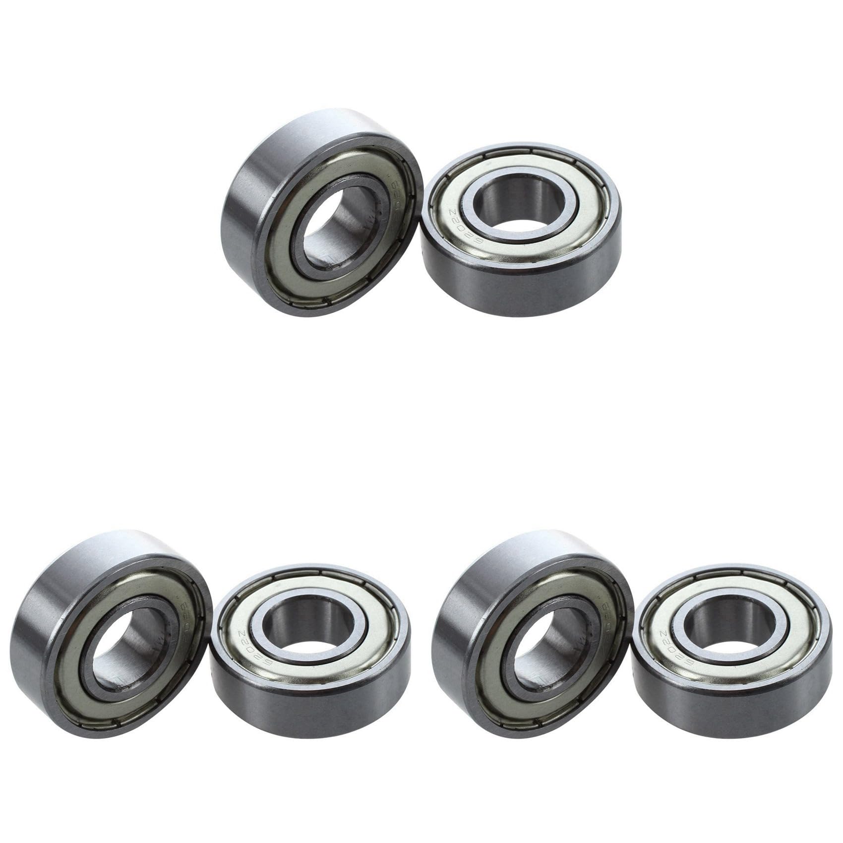 Jnchdghwa As Shown 6X 6202Z Dual Metal Pair Deep Groove Radial Ball Bearing 15 X 35 X 11Mm