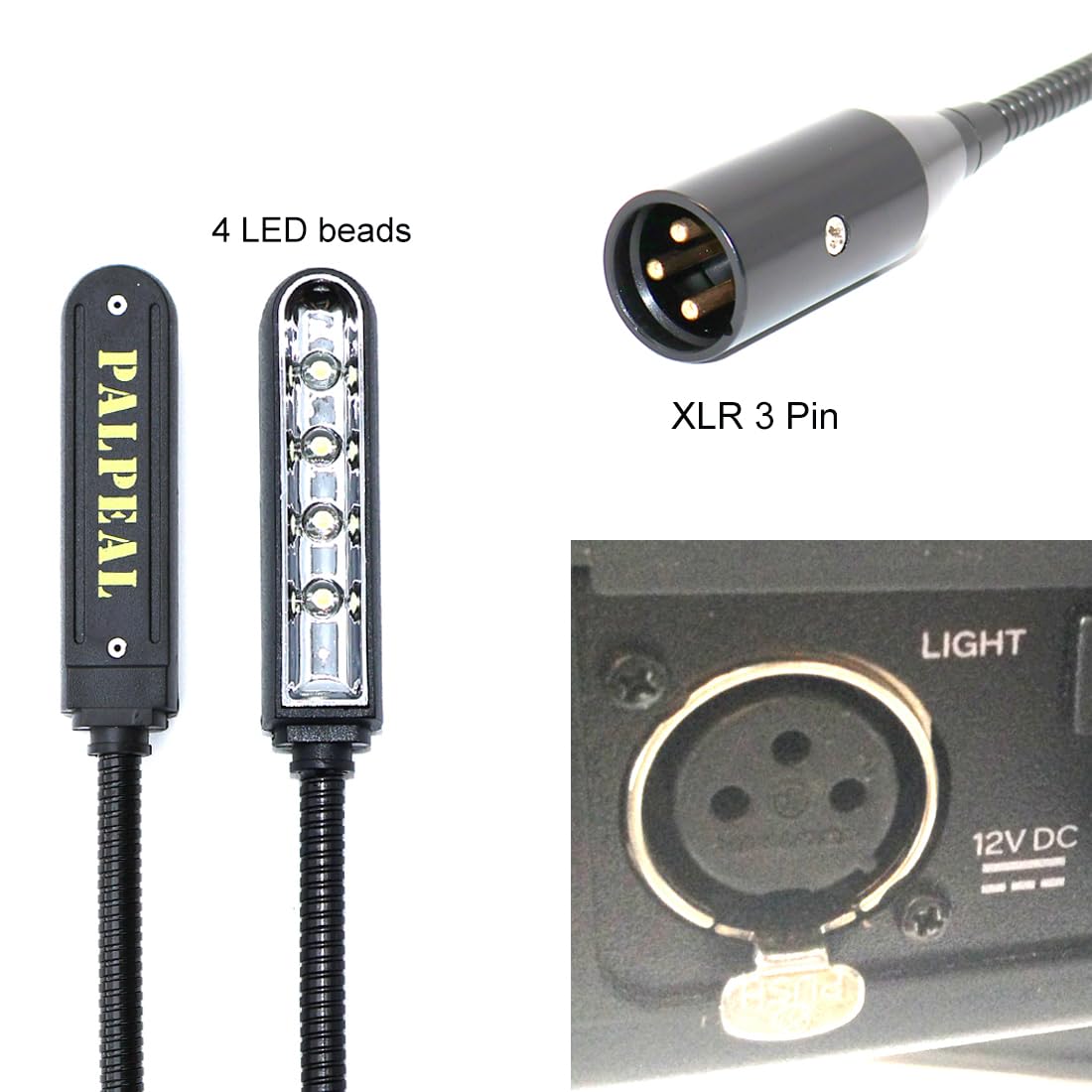 Amazon.co.jp: PALPEAL XLR 3ピン LED グースネックライト ヤマハ