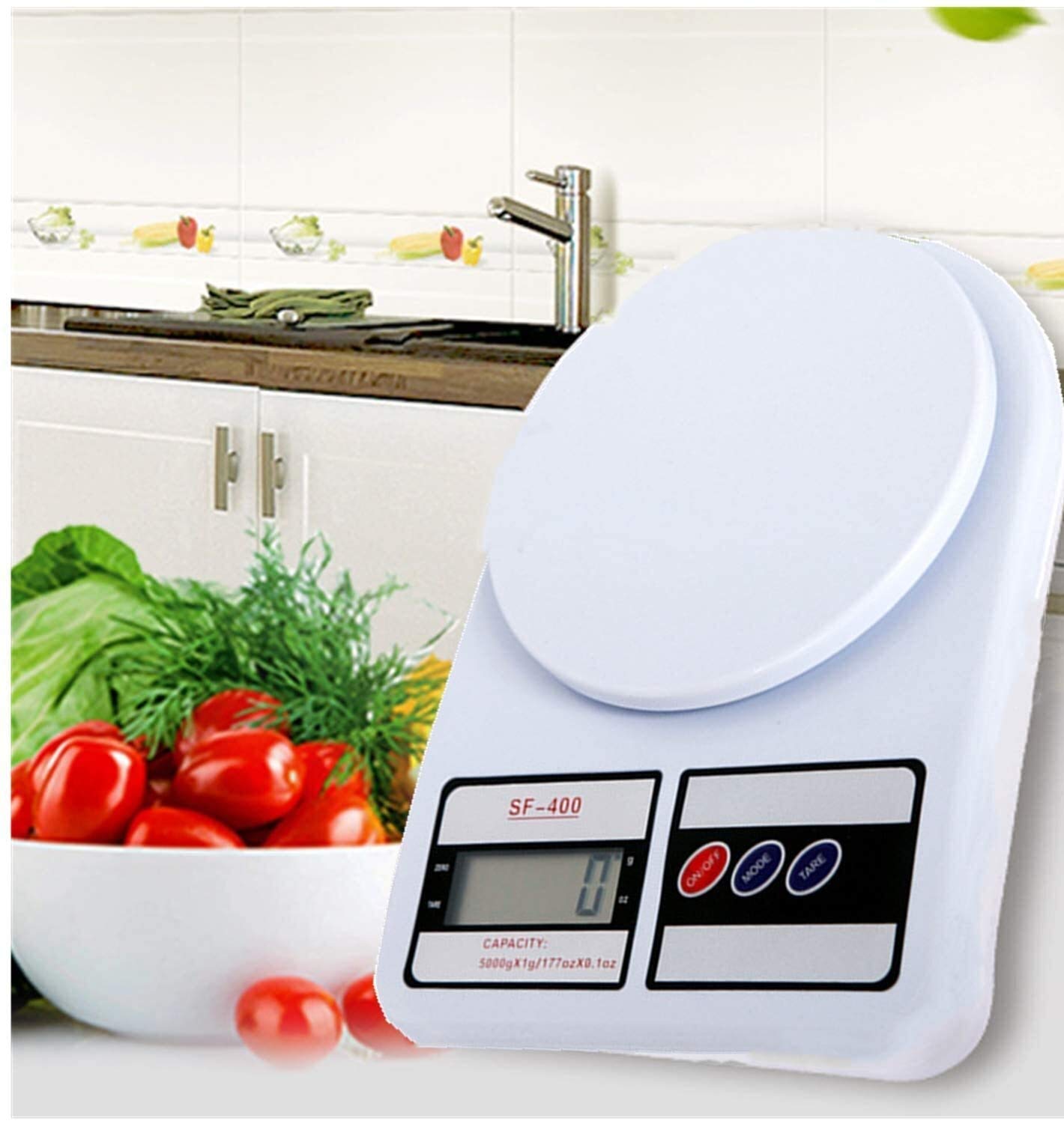 MRKU Báscula de Cocina Digital, báscula de Alimentos de 10 kg/1 g, báscula de Cocina electrónica, Peso de Cocina Digital en Gramos, función de Tara y Cero automático, para Hornear