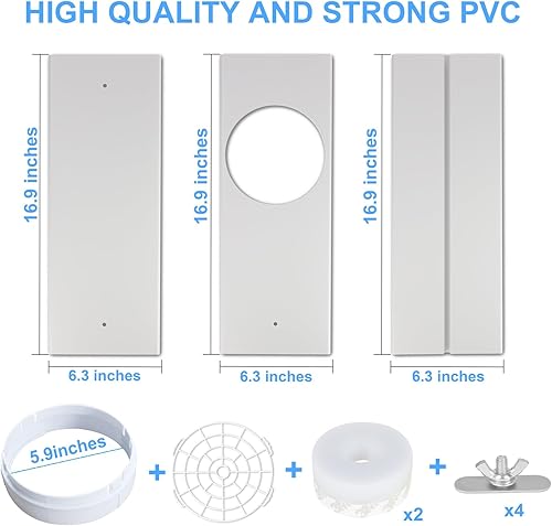 Miniatura 4 de NWESTUN Kit de ventana de aire acondicionado portátil, kit de CA portátil con 2 sellos de ventana de 9.8 ft, kit de ventilación de ventana de CA