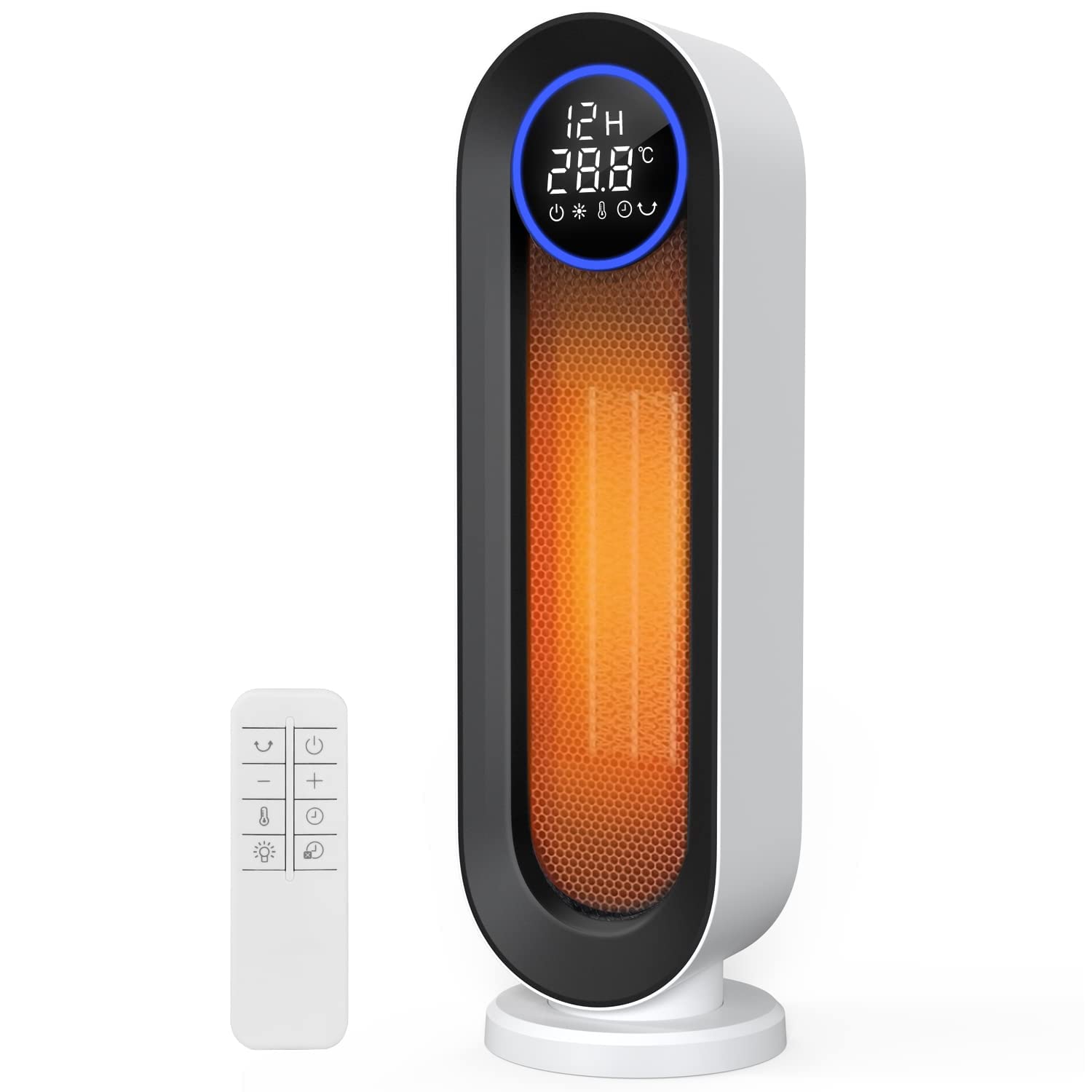COOCHEER Ceramiczny termowentylator 2000 W, 3 tryby pracy, ECO grzejnik elektryczny, energooszczędny, oscylacja 100°, do domu i biura