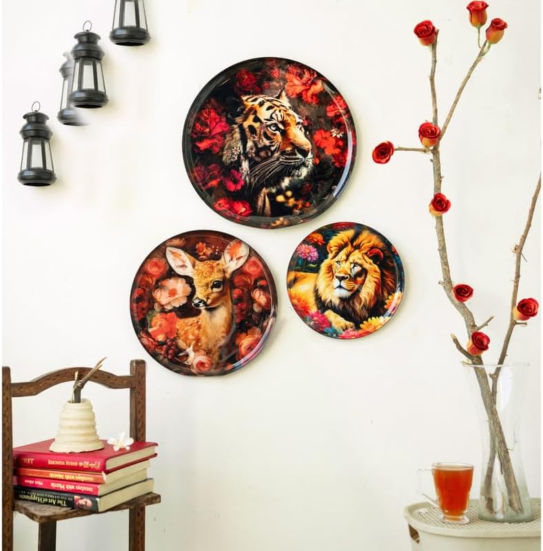 - Vintage India Wall Plates for home decoration | Wall Decor items for living room | Metal Wall Décor | Gift items | Wall art | Wall showpiece | Home Décor Gift Items | Set of 5