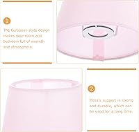 Vista 3 de Lurrose Pantalla de tela para lámpara colgante, pantalla de barril, cubierta de lámpara de mesa, cubierta de luz para lámpara de pared, rosa