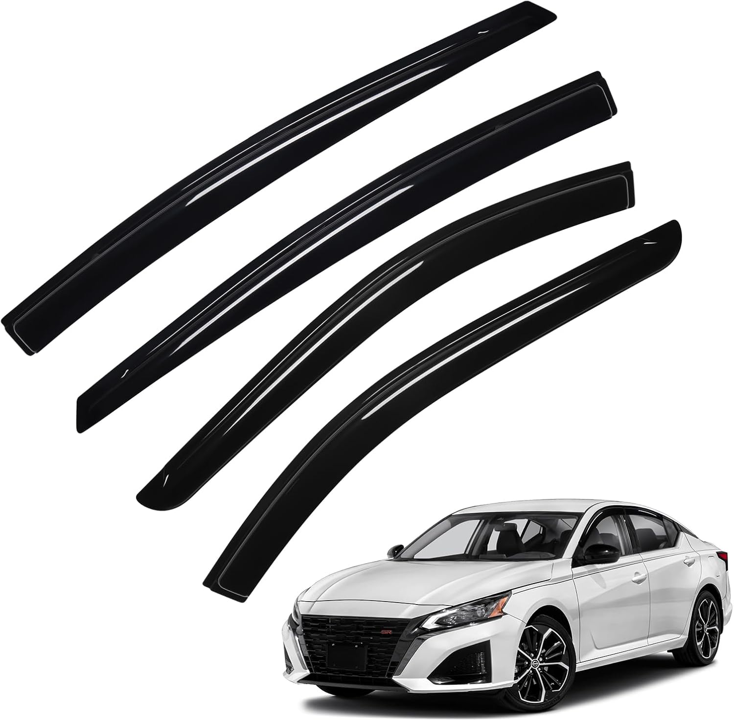 FIILINES Rain Guards for Nissan Altima 2019-2025, Tape-On Side Window Visors Window Deflectors for Altima, 4PCS, Black