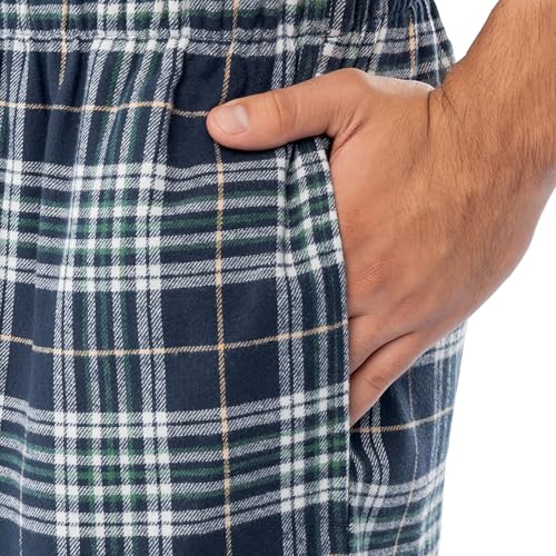Image of Fruit of the Loom Men's Jersey Knit Top and Flannel Pant Pajama Sleep Set