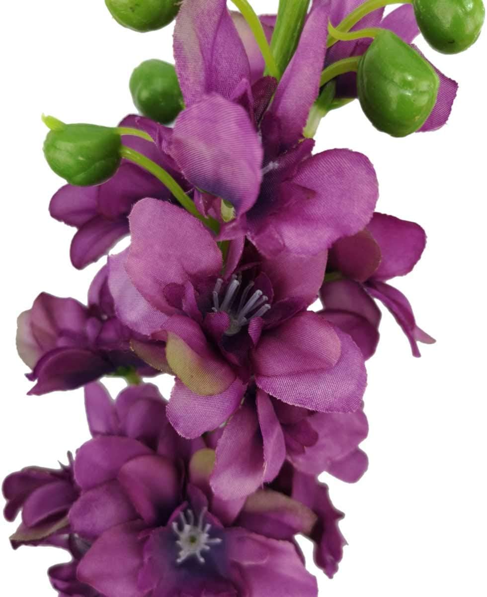 6 Stems 31" Artificial Delphinium Ajacis Silk Flowers (Purple)
