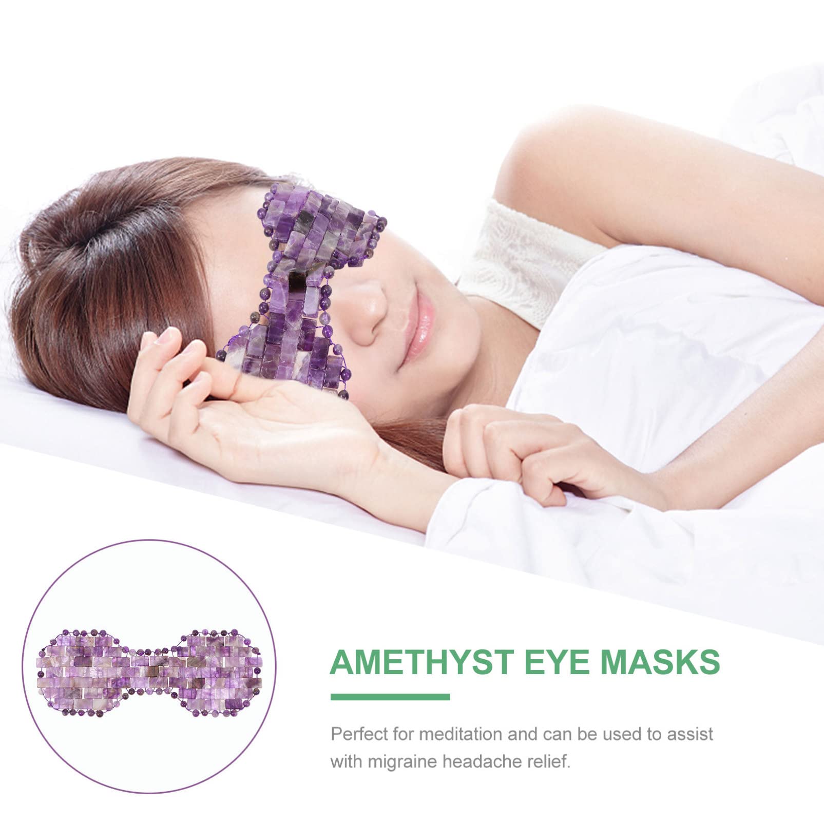 minkissy Amethyst Eye Mask Do Relaksu Oczu z Kamieniami Maskotka Sen z Efektem Chłodzenia i Ciepła Idealna Do Spa i Pielęgnacji Skóry