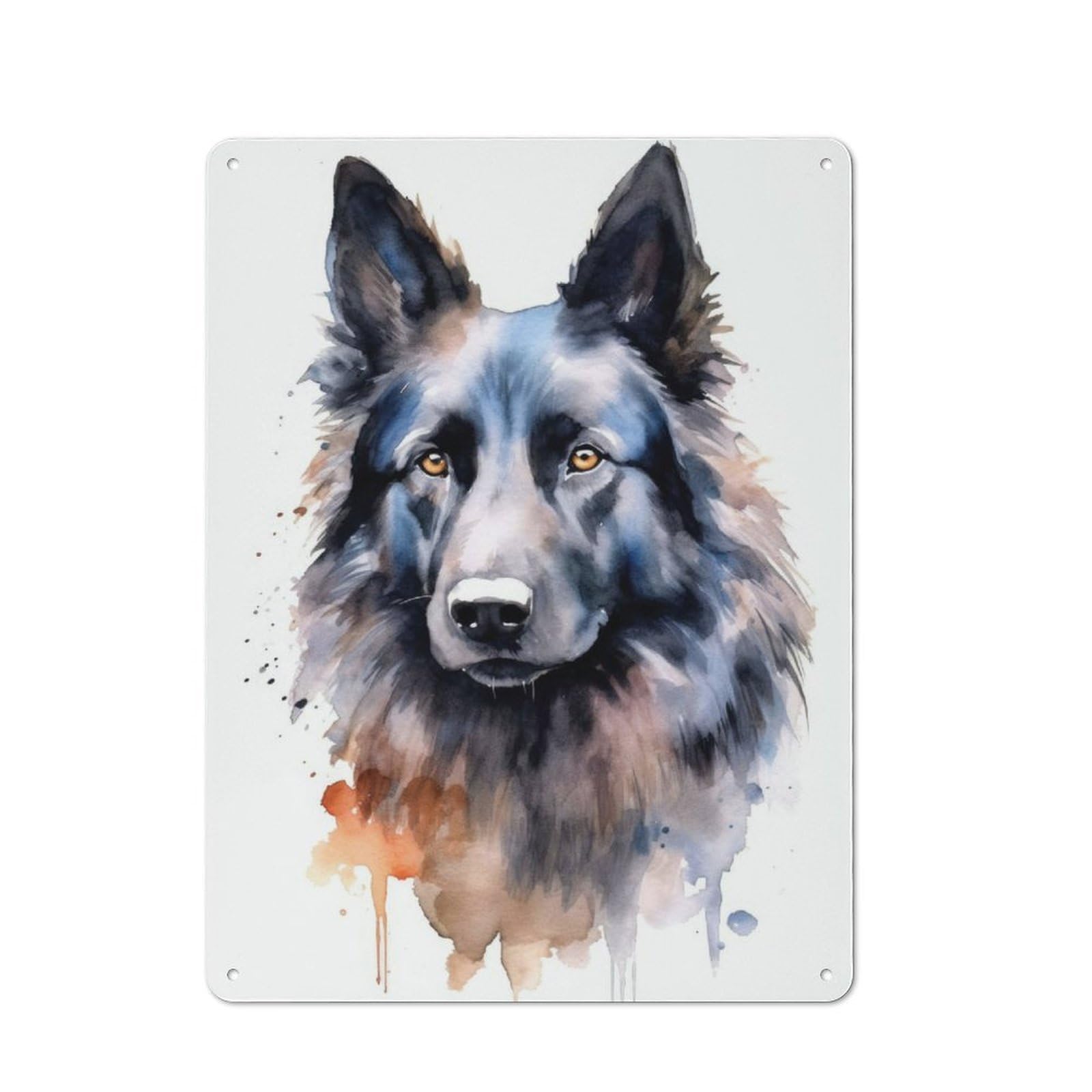 Junmoney Belgian Sheepdog Retro Metal Wall Sign 40X30cm With For Bar Or Restaurant, A Housewarming Gift For Hospitality Decor Collectors