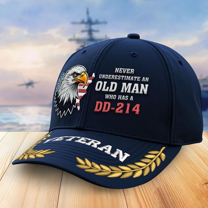 Embroidered DD-214 Veterans Hats, Embroidered Veterans Caps for Men, Military Cap, Gifts for Veterans Day