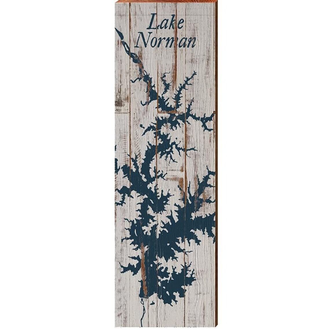 Lake Norman North Carolina Map Sign Vintage Metal Sign 16x6inch Tin Sign Plaque Poster for Garage Bar Bar Family Man Cave Wall Decor