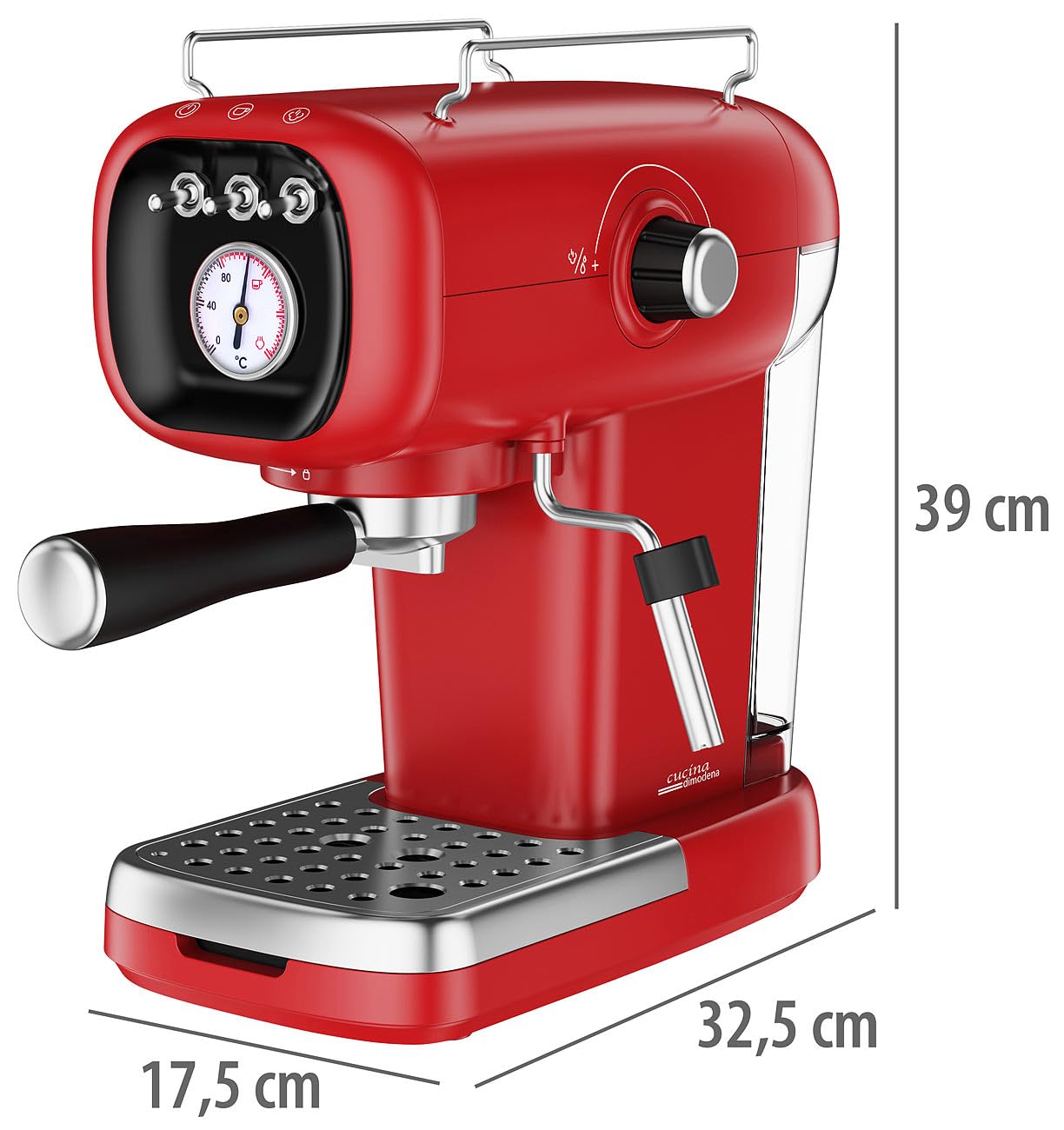 Kapselmaschine: Espresso-Siebträgermaschine mit Temperaturanzeige und Kapsel-Adapter (Siebträger-Espressomaschine, Retro Siebträger-Espressomaschine, Thermometer)