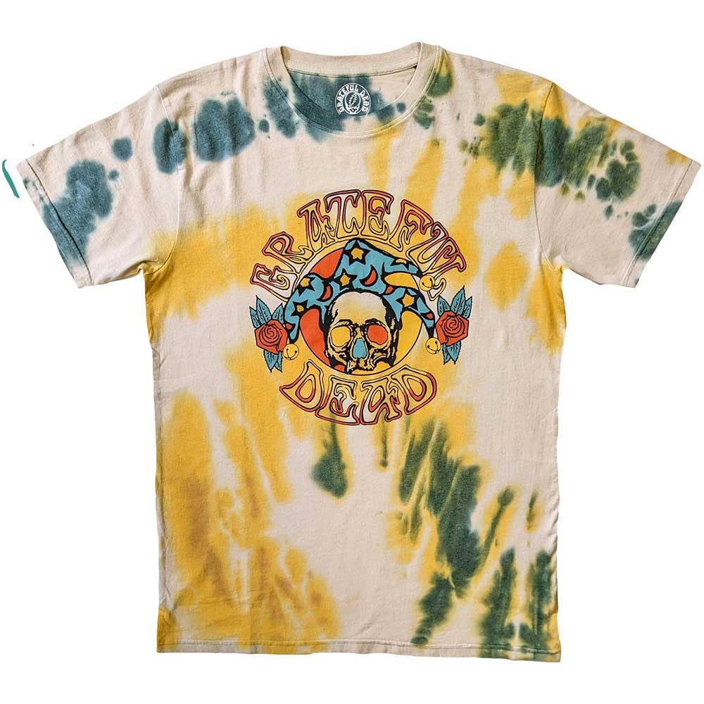 Rock Off officially licensed products Grateful Dead Jester Band Logo Dye Wash T Shirt XXL White