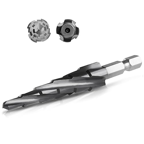 Cobalt M35 - Broca escalonada de 316 a 12 pulgadas, revestimiento TiAlN con 4 puntas en espiral para acero inoxidable, metal, aluminio, plástico