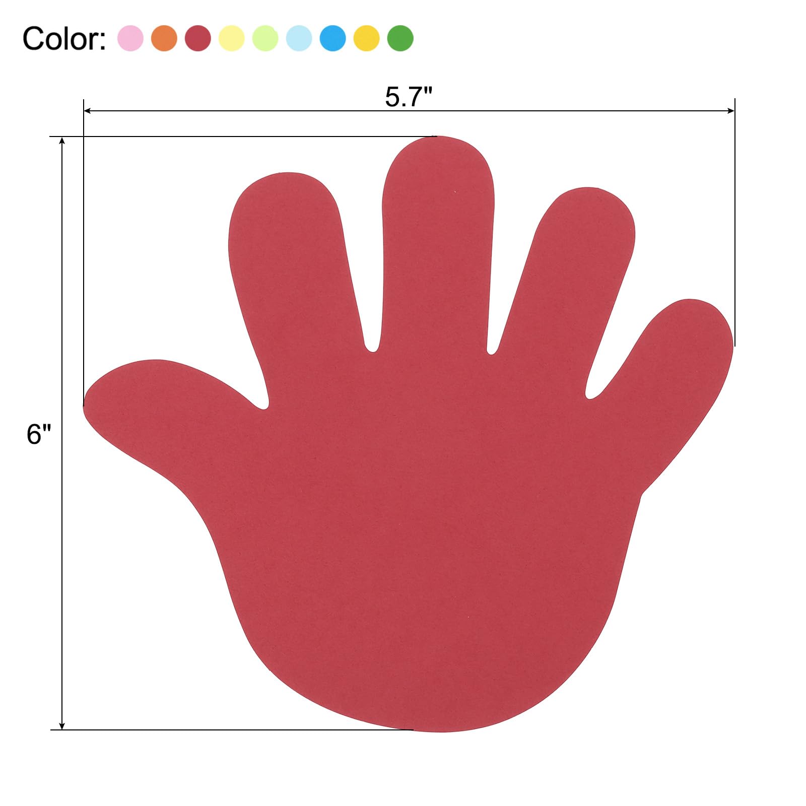180 Découpes En Papier Forme De Main - Multicolores - Pour Tableau D'affichage, Scrapbooking, Activités Enfants - 11