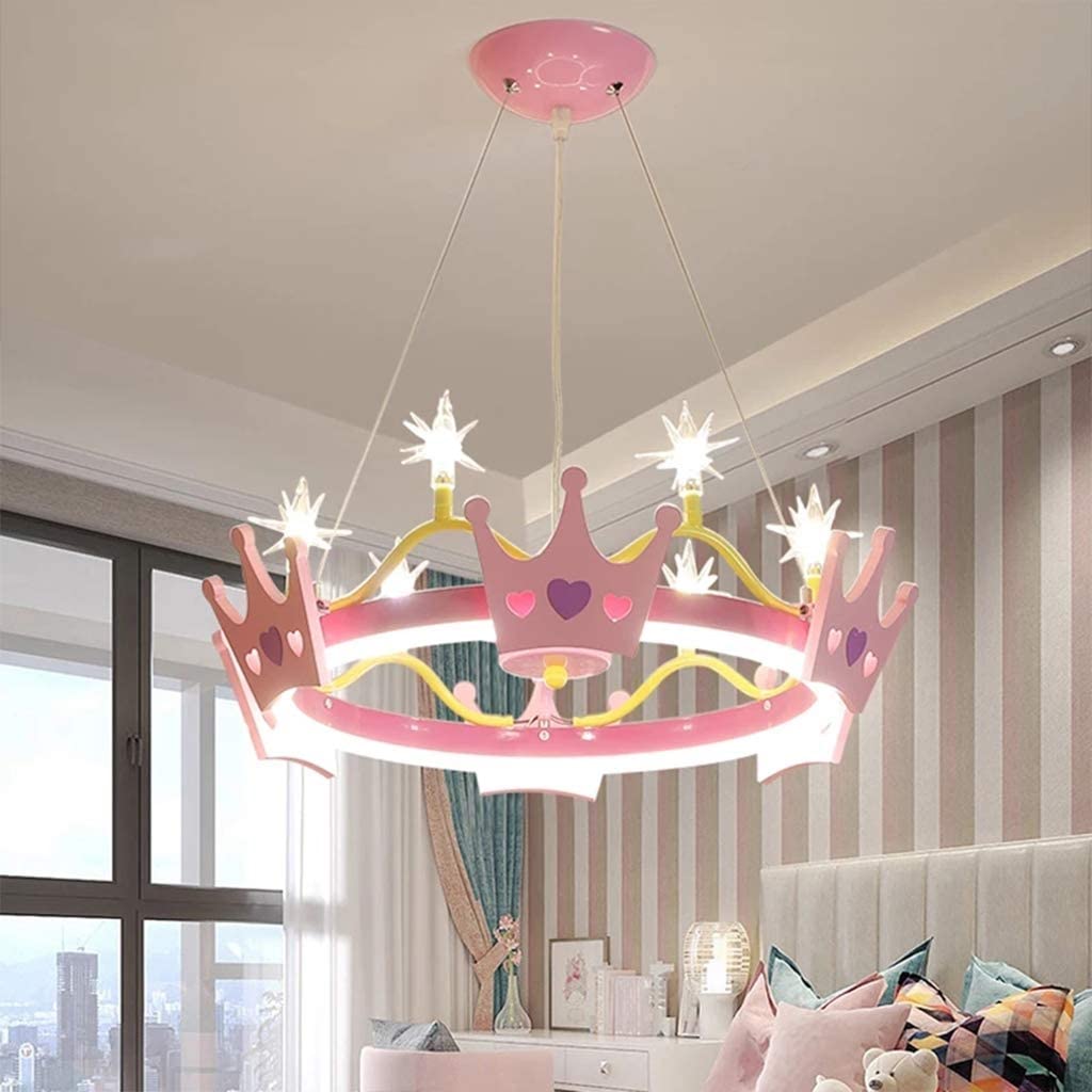 Led dziecięca lampa pokojowa nowoczesny chłopiec dziewczyna oświetlenie do sypialni kreatywna księżniczka królowa korona lampa sufitowa kreskówka żyrandol do salonu/B/trzy kolory Interesting