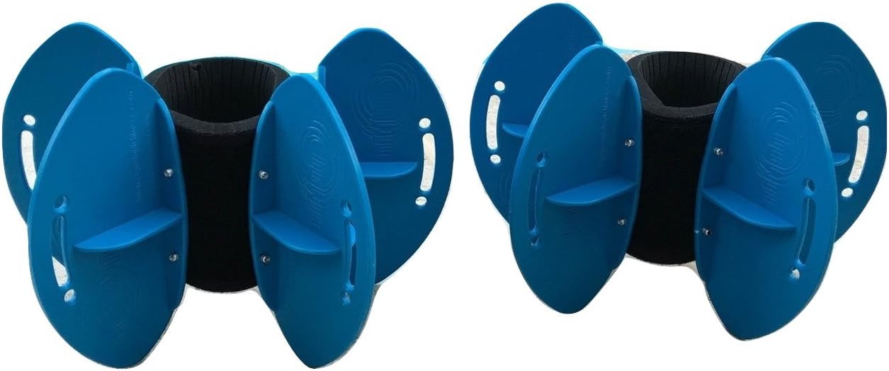 Blue Max Resistance Aquatic Fins - Omnidirectional Water/Drag Resistance Exercise for Lower and Upper Body Pool Workouts - Includes Online Demonstration Video (Fins Pair HRBBLS)