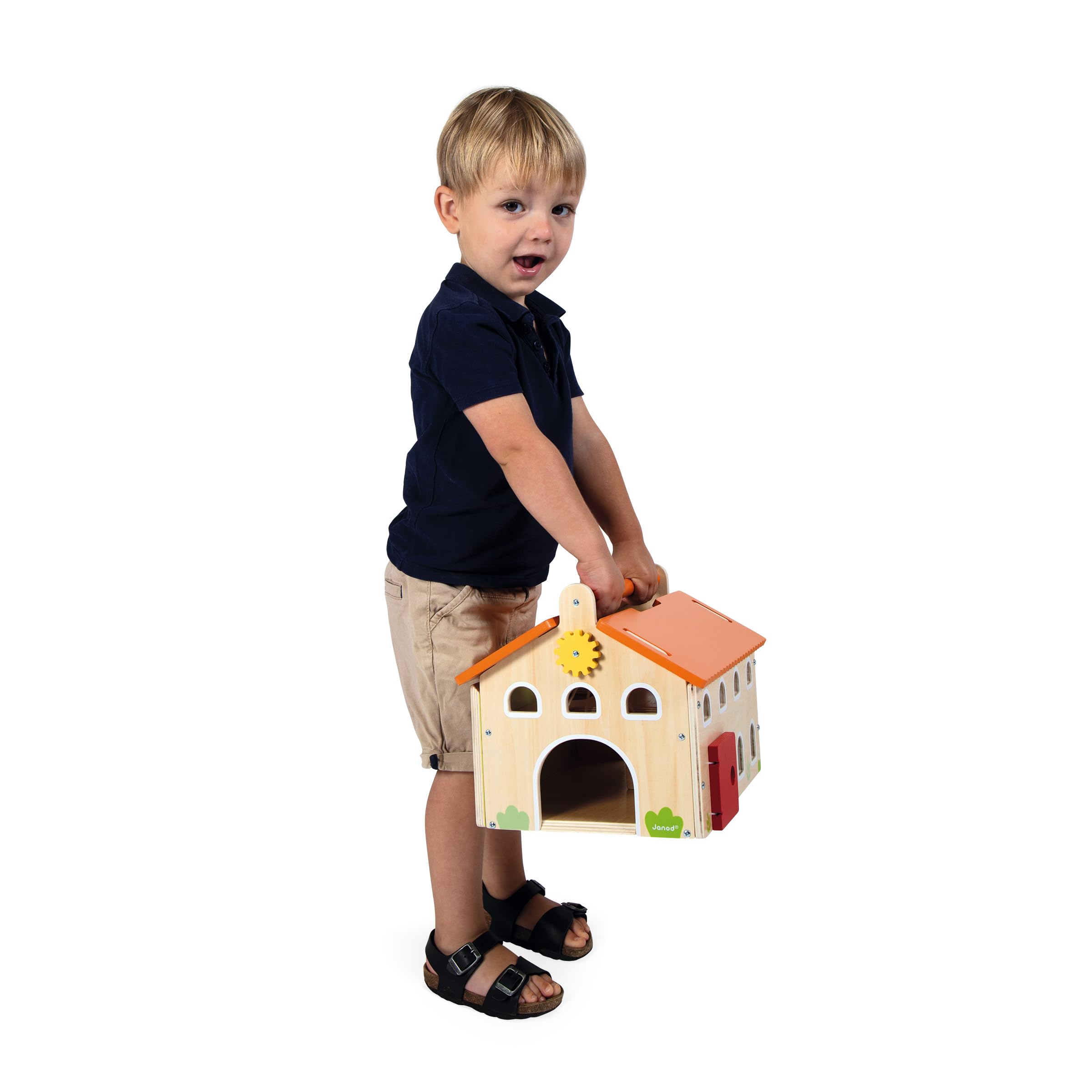 Janod - Mi Primera Granja de Madera Infantil - 16 Accesorios - Juguete de Imitación Infantil - Ejercita Destreza e Imaginación - Juguete de Madera FSC - A Partir de 24 Meses, J03318