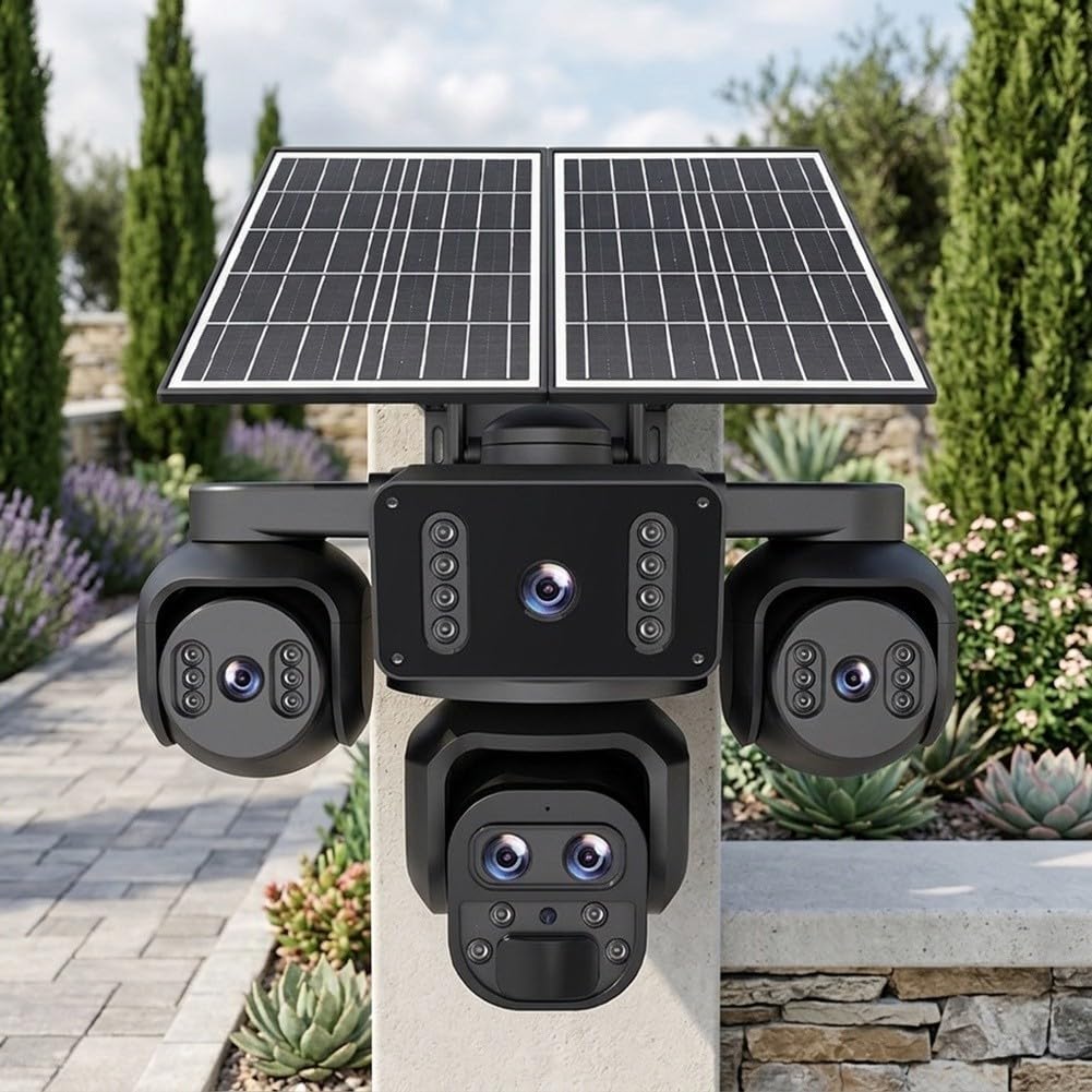 Telecamera esterna wireless 20MP ABS resistente alle intemperie | Nessun WiFi richiesto, utilizza la scheda SIM 4G LTE, ideale per aziende agricole remote, funziona ovunque con il segnale